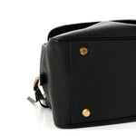Grained Calfskin Medium Carrie Bowling Bag Black