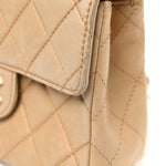 Lambskin Quilted Bekko Resin Mini Square Flap Beige