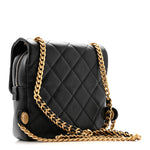 Shiny Caviar Quilted Chain Melody Backpack Black