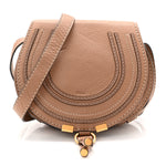 Calfskin Mini Marcie Round Crossbody Bag Nut