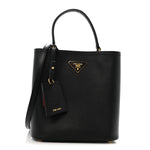 Saffiano Cuir Medium Panier Bucket Bag Black Fuoco