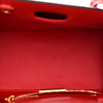 Calfskin Patent Studded Small Paloma Red