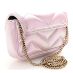 Iridescent Nappa Chevron Matelasse Super Mini GG Marmont Shoulder Bag Iridescent Escape Pink