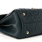 Calfskin Embossed Small Margot Top Handle Divisa Green