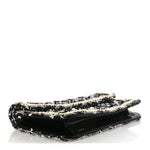 Tweed Patent Quilted Rectangular Flap Black White