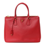 Saffiano Lux Large Double Zip Tote Fuoco