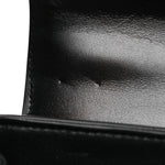 Satinated Calfskin Mini 16 Top Handle Bag Black