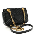 Calfskin Matelasse Small GG Marmont Shoulder Bag Black