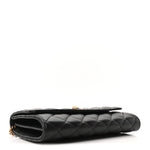 Lambskin Quilted Medusa Wallet On Chain Crossbody Black