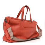 Caviar Square Stitched Large Tote Orange