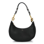 Smooth Calfskin Medium Strap Ava Shoulder Bag Black