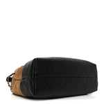 Suede Calfskin Shiny Lambskin Quilted Small Coco Base Shopping Bag Beige Black