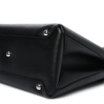 Derby Calfskin House Check Medium Banner Tote Black Sea Green