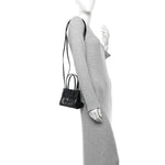 Patent Vegan Leather Small Shopping Bag Black Rainbow