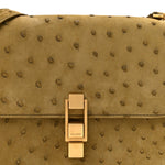 Ostrich Carre Satchel Green