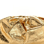Metallic Crinkled Lambskin The Pouch Oversized Clutch Oro