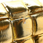 Mirror Lambskin Maxi Intreccio Padded Cassette Crossbody Bag Gold
