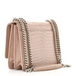 Calfskin Crocodile Embossed Medium Monogram Sunset Rose Antic