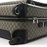 GG Supreme Monogram Four Wheel Suitcase Black