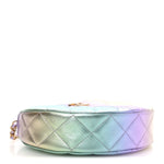 Gradient Metallic Lambskin Quilted Hobo Bag Pink Purple Green