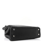 Natural Smooth Calfskin Medium Rodeo Top Handle Handbag Black