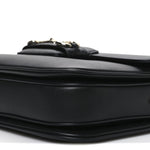 Ciny Lux Calfskin Horsebit 1955 Soft Small Shoulder Bag Black