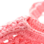 Yarn Raffia Effect Crochet Logo Embroidered Tote Bag Petalo