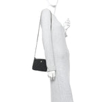 Caviar Quilted Purse With Chain Black