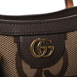Monogram Jumbo GG Textured Dollar Calfskin Mini Diana Tote Bag Camel Ebony New Acero
