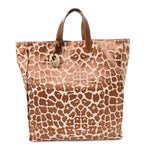 Jacquard Leopard Print Shopping Tote Brown