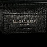 Grain De Poudre Textured Mixed Matelasse Triquilt Medium Monogram Monochrome Satchel Black