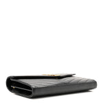 Grain De Poudre Matelasse Chevron Monogram Chain Wallet Black