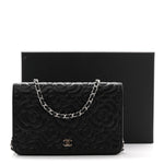 Caviar Camellia Embossed Wallet On Chain WOC Black