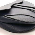 Grained Calfskin Saddle Bag Navy