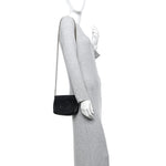 Pebbled Calfskin Small Soho Flap Crossbody Black