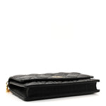 Supple Calfskin Caro Pouch with Chain Black