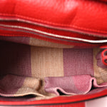 Cellarius Calfskin Small Bamboo Daily Top Handle Bag Hibiscus Red