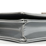 Metallic Patent Micro-Cannage Diorama Wallet on Chain Pouch Silver