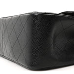 Caviar Quilted Jumbo Double Flap Black