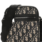 Oblique Messenger Pouch Beige Black