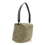 Mesh Crystal Rhinestone Mini Heiress Pouch Porcelain