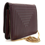 Shiny Nappa Trapuntata Dotcom Tube Wallet On Chain Bordeaux