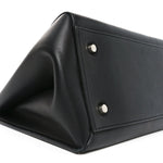 Grained Calfskin Edge Shoulder Bag Black