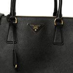 Saffiano Lux Large Galleria Double Zip Tote Black