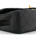 Lambskin Quilted Medium Double Flap Black