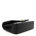 Lambskin Quilted Medium Double Flap Black