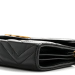 Calfskin Matelasse GG Marmont Chain Wallet Black