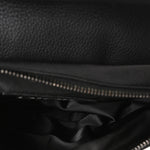 X Sacai Grained Calfskin Technical Fabric Mens Saddle Bag Black