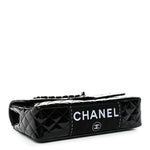 Patent Quilted Secret Label Medium Flap Black