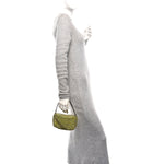 Mesh Crystal Rhinestone Mini Heiress Pouch Porcelain